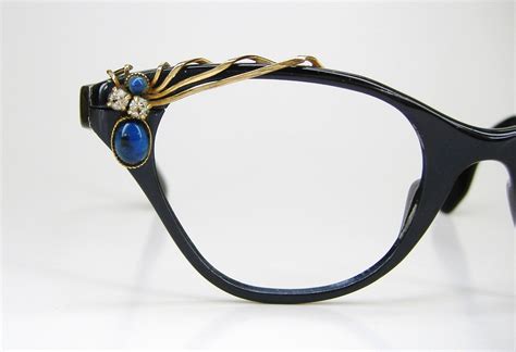 Vintage 50s Blue Cat Eye Eyeglasses Frame By Vintage50seyewear