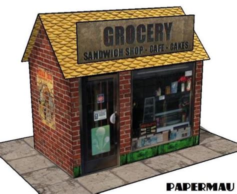 Easy To Build Grocery Shop Paper Model By Papermau Download Now