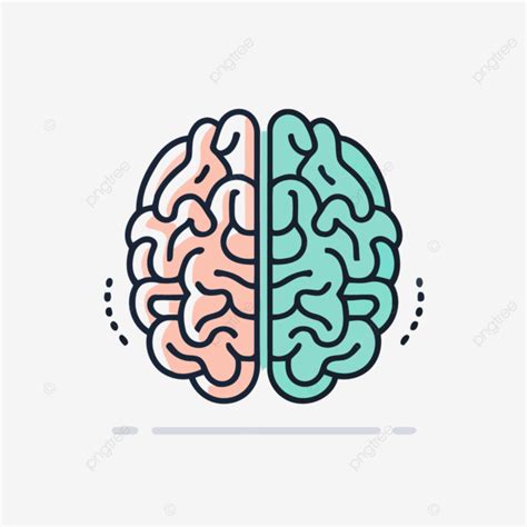 Two Brain Icons Of Two Colors On A Background Vector A Lineal Icon