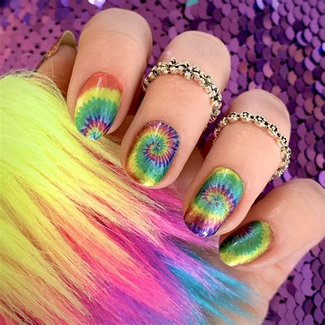 Tie Dye Burst Nail Polish Wraps From Embrace Your Style Nails In 2021