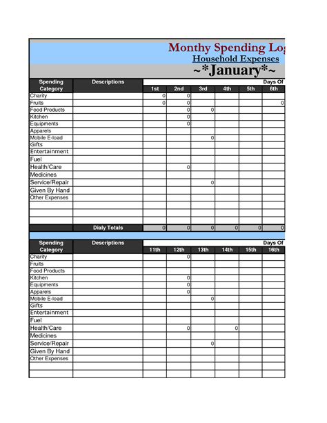 New Daily Expenses Excel Template Exceltemplate Xls