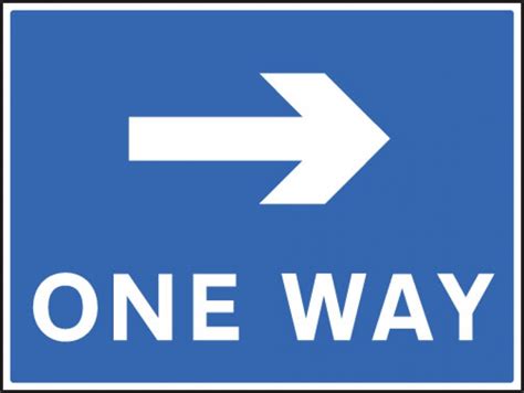 One Way Right Traffic Sign Rigid Plastic 300x400mm 7508 Safety