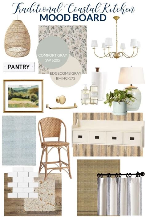Traditional Coastal Kitchen Mood Board The Turquoise Home