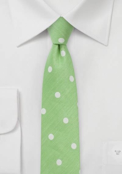 Lime Green Necktie With Jumbo Sized Polka Dots Cheap