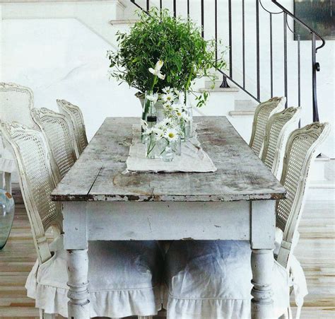 Farm Table And French Chairs Shabby Chic Dining Room French Country