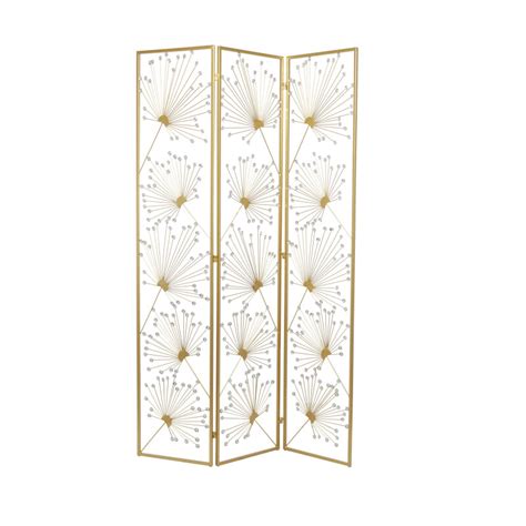 Gold Metal Glam Room Divider Screen 71 X 48 X 1 In Goldgold By