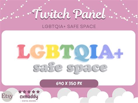 Lgbtqia Panel Twitch Assets Safe Space Panel Lgbtqia Pride Twitch Panel