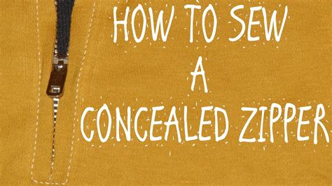 How To Sew A Concealed Zipper Youtube