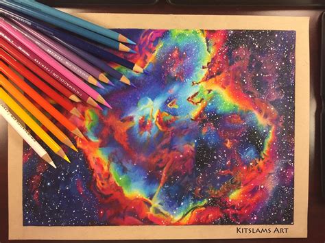 Космос рисунок карандашом цветным Большое количество фото