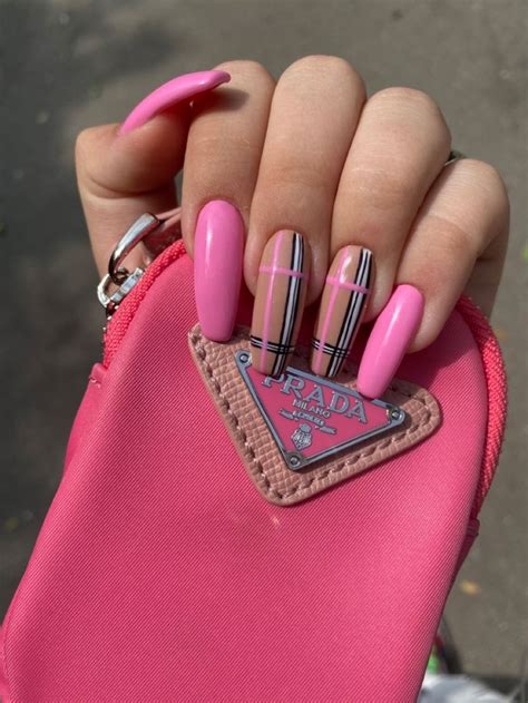 burberry pink nails pink nails designer nail designs nails
