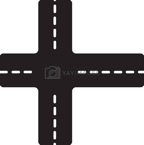 Royalty Free Vector Crossroad Black Glyph Icon Intersection Of Roads