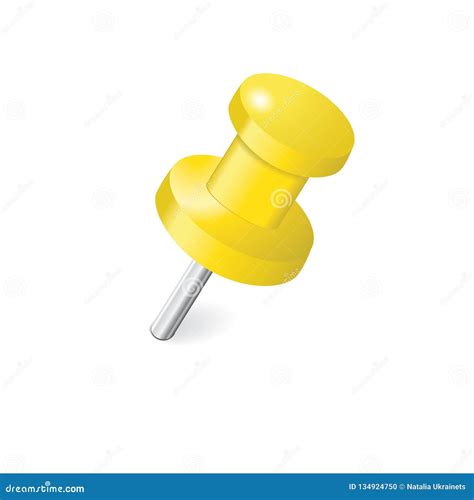 Yellow Push Pin Stock Vector Illustration Of Paper 134924750