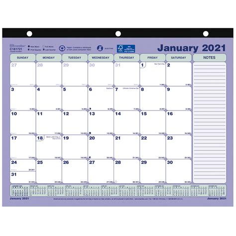 Brownline 12 Month Monthly Desk Pad Calendar 11 X 8 12 January