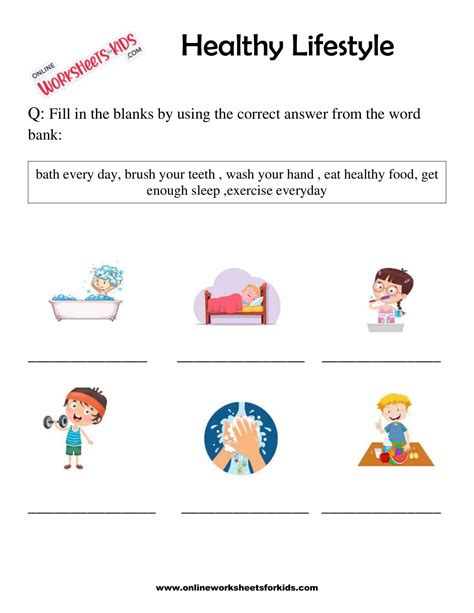 Healthy Lifestyle Worksheets For Grade 1 2