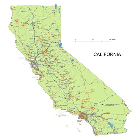 Preview Of California State Vector Road Map Your Vector
