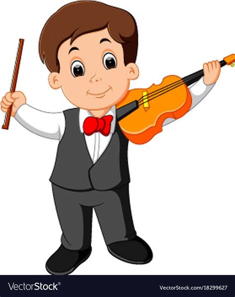 Illustration Of Little Boy Playing Violin Download A Free Preview Or