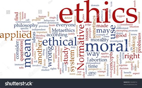 Word Cloud Concept Illustration Moral Ethics Stock Illustration