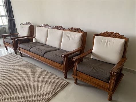 Antique Wooden Sofa Set Genuine Indian Teak 311 Seats Furniture