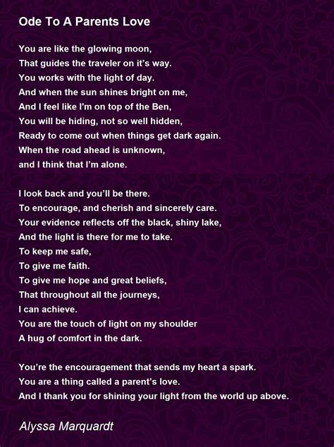 Ode To A Parents Love Ode To A Parents Love Poem By Alyssa Marquardt
