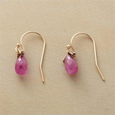 Pink Sapphire Drop Earrings Pink Sapphires Drop From 14kt Goldfill