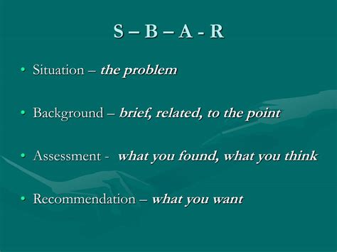 Ppt Sbar Powerpoint Presentation Free Download Id401964
