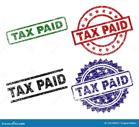 Scratched Textured Tax Paid Stamp Seals Stock Vector Illustration Of