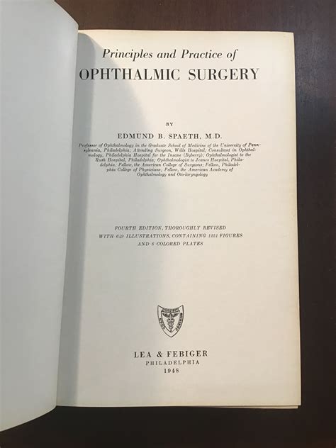 Principles And Practice Of Ophthalmic Surgery By Spaeth Edward Very