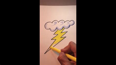 How To Draw A Lightning Bolt Easy Beginner Youtube