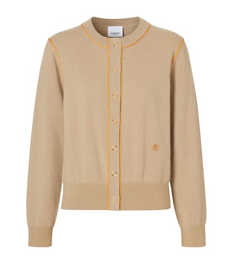 Burberry Neutrals Monogram Motif Cashmere Cardigan Harrods Uk