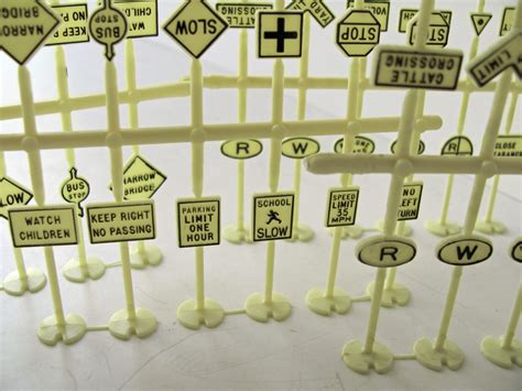 48 Vintage Toy Road Signs Miniature Traffic By Hilltoptimes