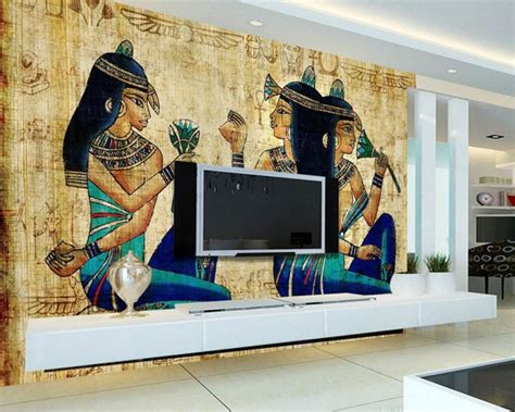 Beibehang 3d Photo Wallpapers European Ancient Egyptian Hand Paints Wallpapers Kitchen Living