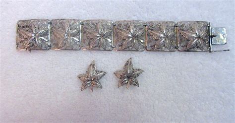 Alice Caviness Sterling Silver Filigree Leaf Bracelet Etsy