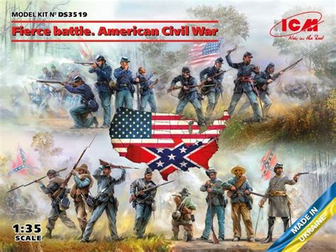 Icm 135 Fierce Battle American Civil War Diorama Set Ds3519