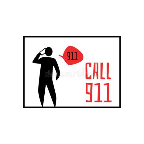 Call 911 Emergency Service Banner Or Poster Design Vector Illustration
