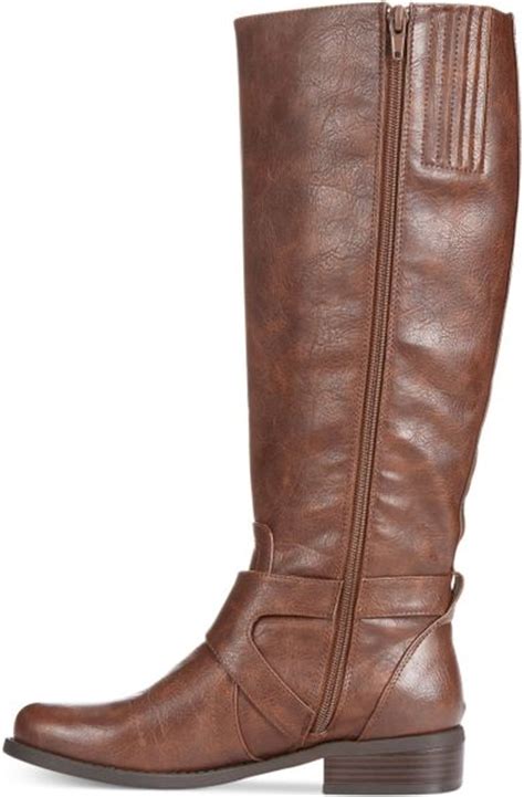 G By Guess Womens Hertle Tall Shaft Wide Calf Riding Boots In Brown Lyst