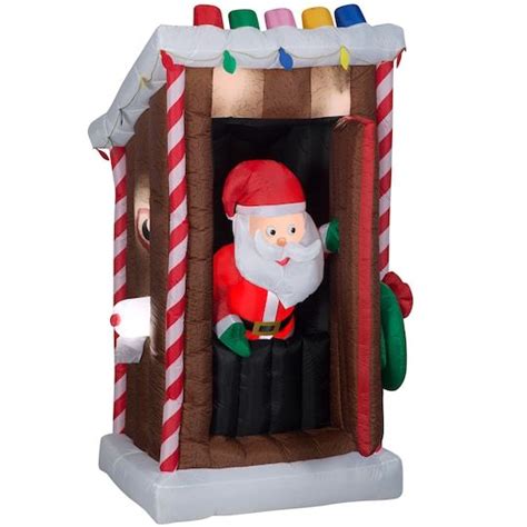 6ft Airblown® Inflatable Christmas Animated Santa S Outhouse In 2022 Outdoor Christmas