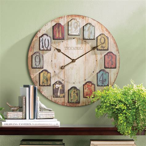 August Grove Balta Oversized 2375 Weathered Plank Wall Clock