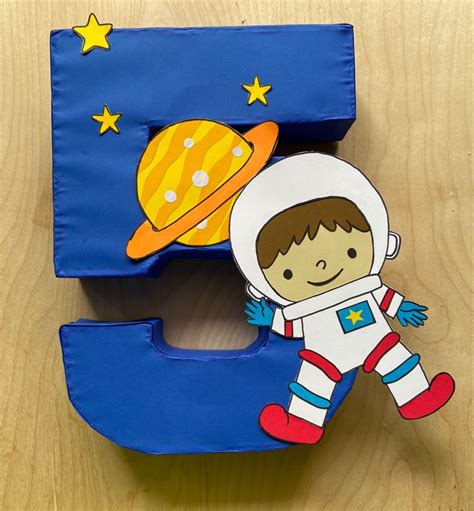 Space Theme Birthday Number Standee Astronaut Theme Party Diy Space
