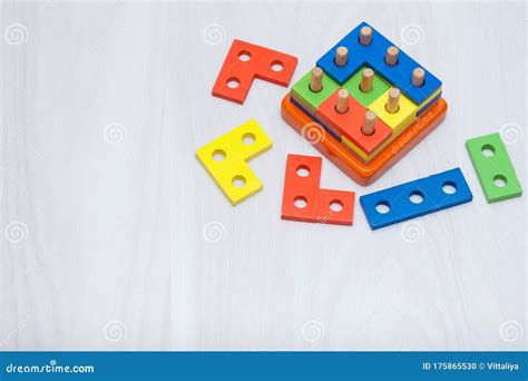 Colorful Wooden Toys For Logical Thinking Education Copy Space Top