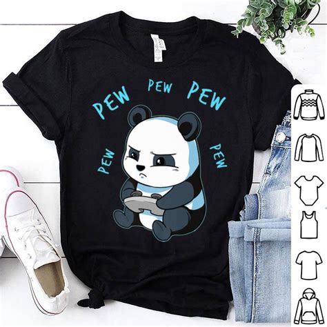 Cute Gaming Panda Pew Pew Video Game Computer Player Shirt Hoodie