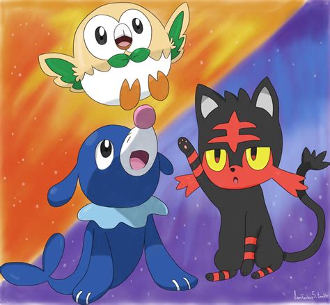 Pokemon Sun And Moon Starters By Onedirectionfanjohn On Deviantart