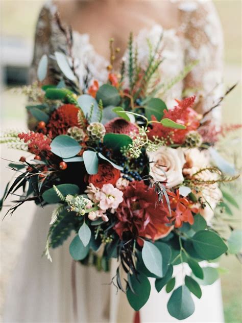 If you've chosen jewel tones for your wedding, you don't have to rock a super bold gown, just carry some gorgeous textural bouquet in the same colors make it textural with greenery and a cool wrap that matches one of the jewel tones, or go for a moody dark bouquet in dark burgundy and almost. 25 Jewel-Tone Bouquets Just in Time for Fall | Flower ...