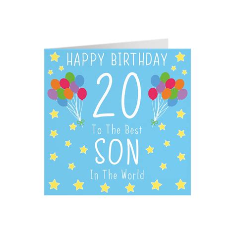 Son 20th Birthday Card Happy Birthday 20 To The Best Son Etsy