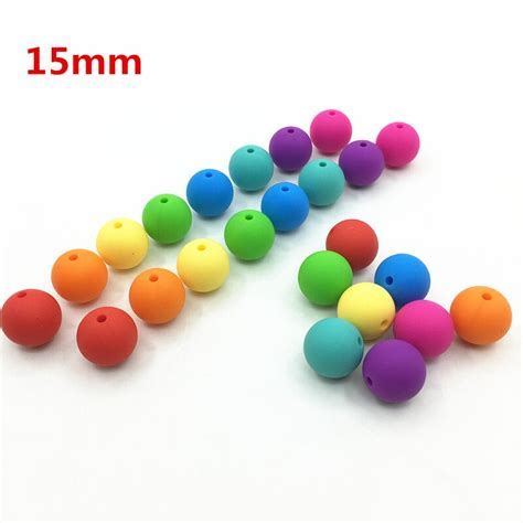 Bpa Free 15mm Silicone Loose Bead Mommy Silicone Teething Necklace