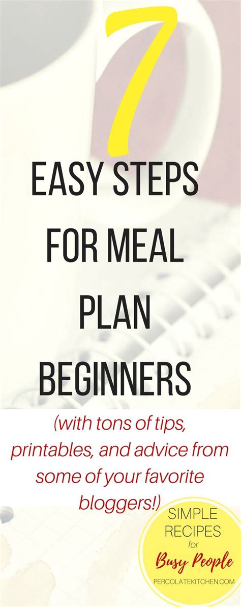 7 Easy Steps For Meal Plan Beginners Meal Planning How To Plan Meals