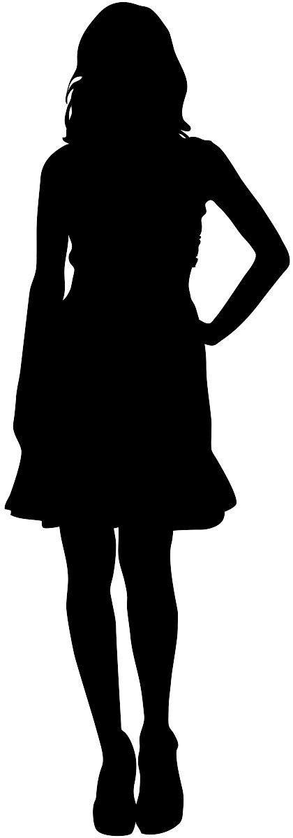 Young Woman Silhouette Free Vector Silhouettes