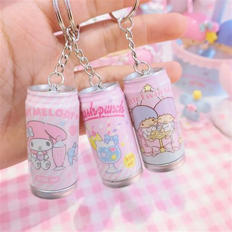 Kawaii Little Twin Stars My Melody Pop Top Can Keychain Kuru Store