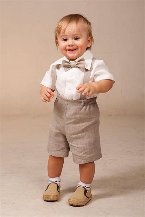Vibrant range of top 10 cute occasionwear outfits for baby boys in india. Baby Boy Linen Suit Ring Bearer Outfit SET Of 4 First ...