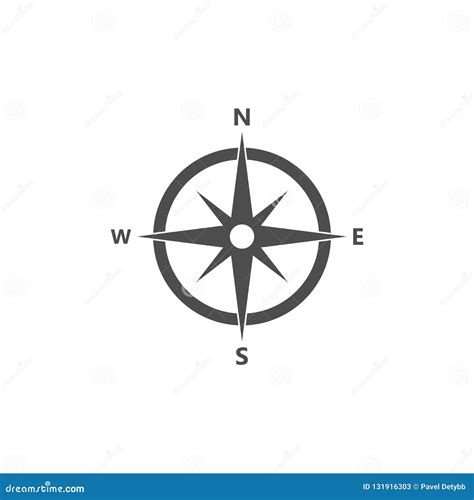 Compass Navigation Icon Vector Illustration Flat Design Stock
