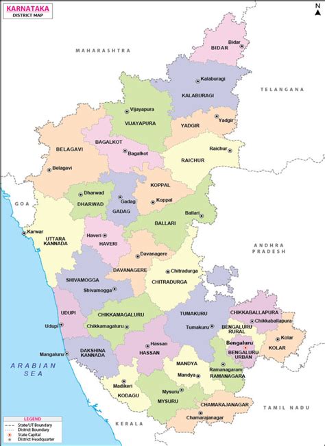 Karnataka District List Download Karnataka District Map